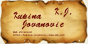 Kupina Jovanović vizit kartica